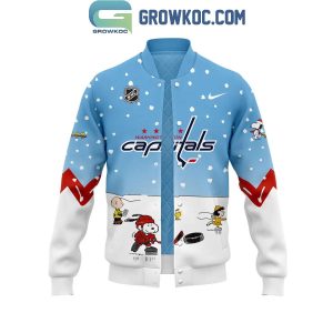 Washington Capitals Snoopy Celebrating Peanuts Winter Break 2024 Baseball Jacket