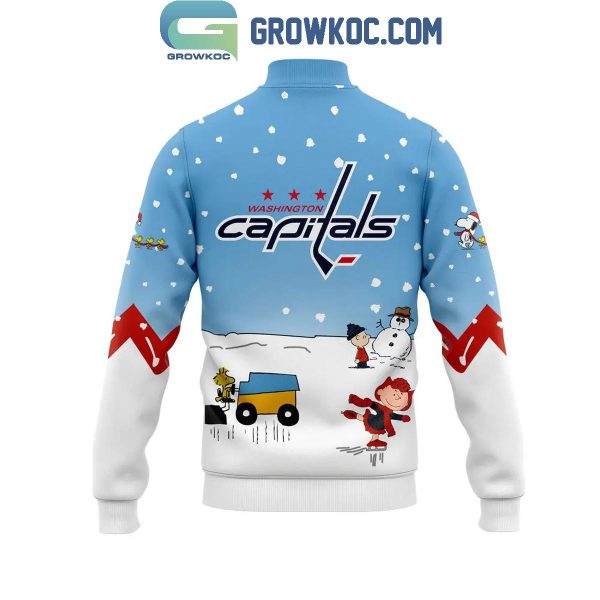 Washington Capitals Snoopy Celebrating Peanuts Winter Break 2024 Baseball Jacket