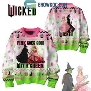 Wicked Pink Goes Good With Green 2024 Christmas Love Ugly Sweater