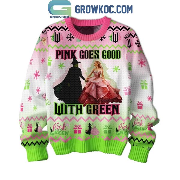 Wicked Pink Goes Good With Green 2024 Christmas Love Ugly Sweater