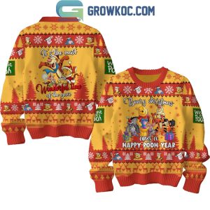 Winnie The Pooh Beary Christmas And A Happy Pooh Year 2025 Ugly Sweater