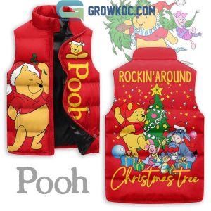 Winnie The Pooh Rockin’ Around Christmas Tree 2025 Sleeveless Puffer Jacket