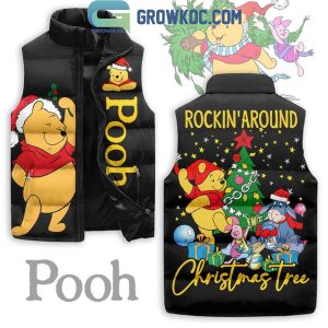 Winnie The Pooh Rockin’ Around Christmas Tree 2025 Sleeveless Puffer Jacket