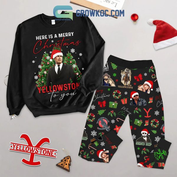 Yellowstone Here A Merry Yellowstone Christmas 2024 Fleece Pajamas Set