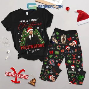 Yellowstone Here A Merry Yellowstone Christmas 2024 Fleece Pajamas Set