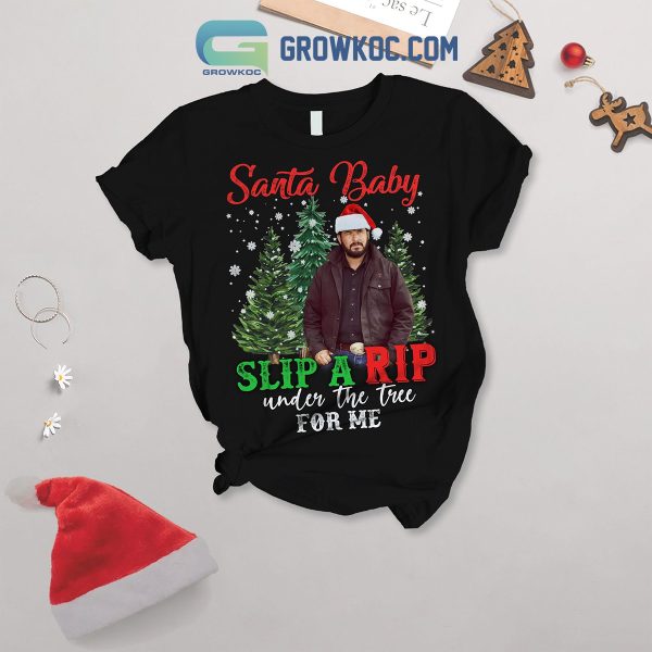 Yellowstone Santa Baby Slip A Rip Under The Tree 2024 Fleece Pajamas Set