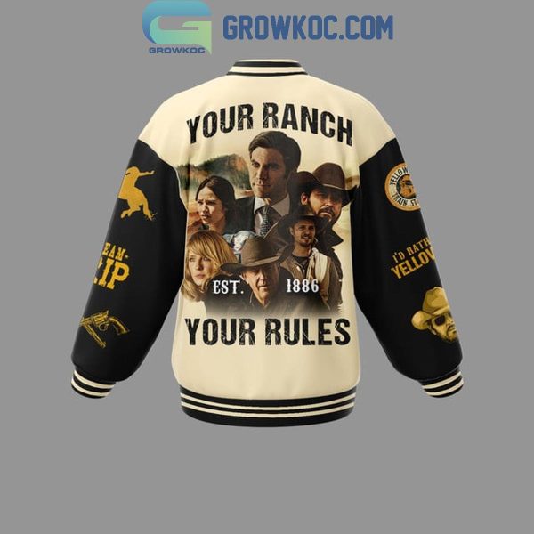 Yellowstone Your Rank Your Rules EST 1886 Dutton Baseball Jacket