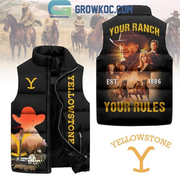 Yellowstone Your Rank Your Rules EST 1886 Dutton Sleeveless Puffer Jacket