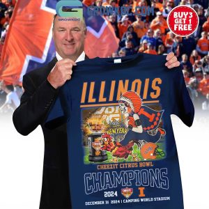 Illinois Fighting Illini Cheezit Citrus Bowl 2024 Champions Celebrating T-Shirt