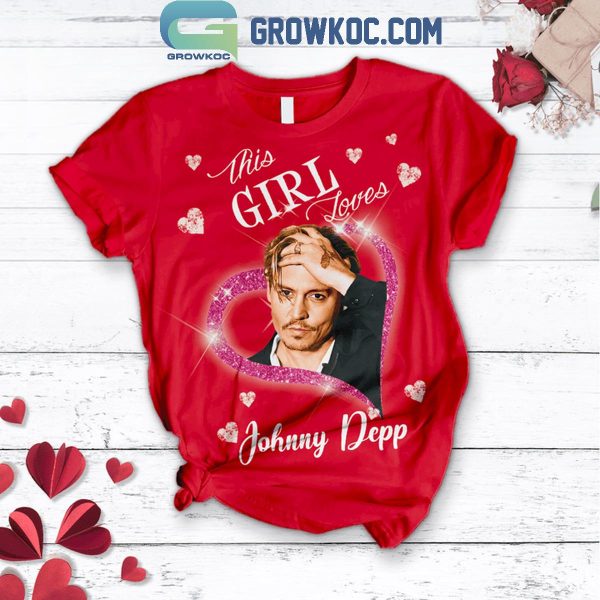 Johnny Deep This Girl Loves Him A Lot Valentine’s Day Fleece Pajamas Set