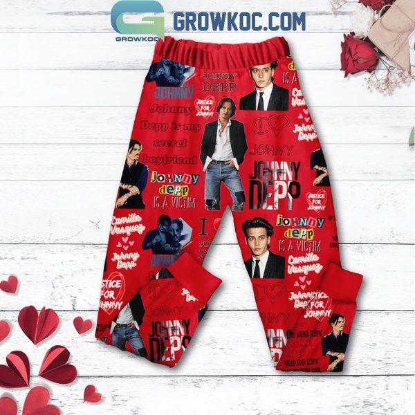 Johnny Deep This Girl Loves Him A Lot Valentine’s Day Fleece Pajamas Set