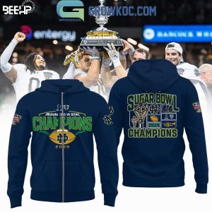 Notre Dame Fighting Irish 2025 Sugar Bowl Navy Champions Football Hoodie T-Shirt