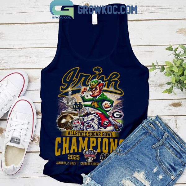 Notre Dame Fighting Irish Celebrating Sugar Bowl 2025 Champs T-Shirt