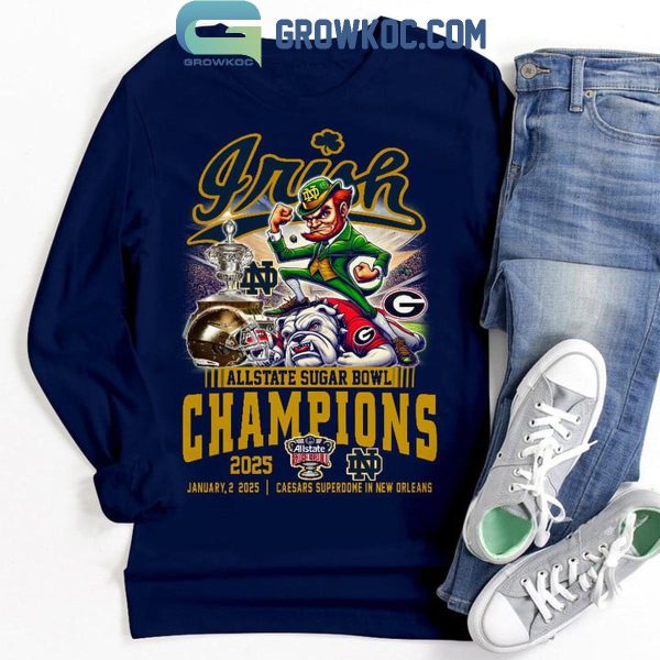 Notre Dame Fighting Irish Celebrating Sugar Bowl 2025 Champs T-Shirt