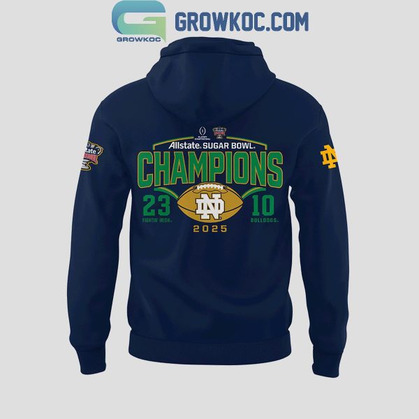 Notre Dame Fighting Irish Sugar Bowl Champions Navy Hoodie T Shirt