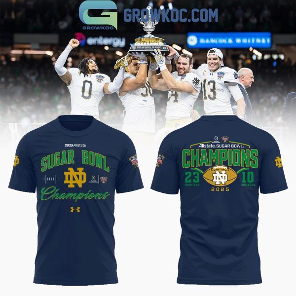 Notre Dame Fighting Irish Sugar Bowl Champions Navy Hoodie T Shirt