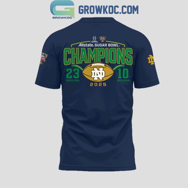 Notre Dame Fighting Irish Sugar Bowl Champions Navy Hoodie T Shirt