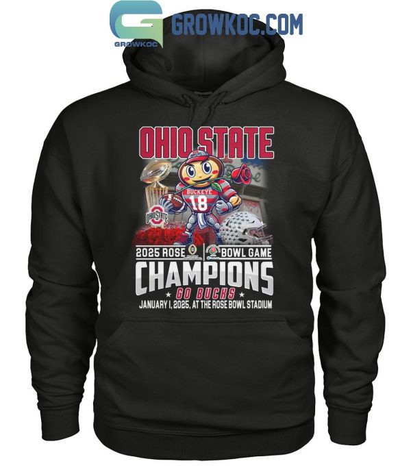 Ohio State Buckeyes 2025 Rose Bowl Game Champions Go Bucks T-Shirt