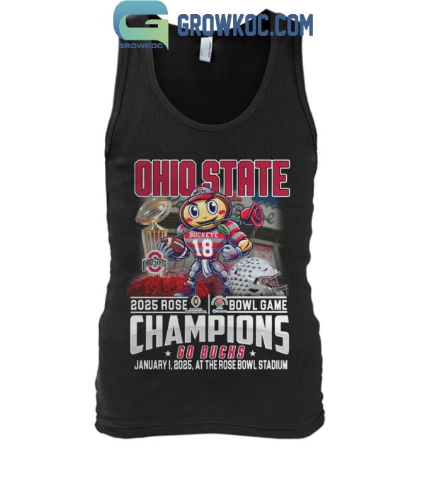 Ohio State Buckeyes 2025 Rose Bowl Game Champions Go Bucks T-Shirt