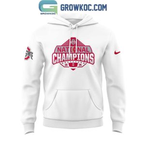 Ohio State Football 2024 College Football Playoff National Champions White Hoodie T Shirt