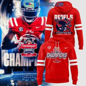 Ole Miss Rebels NCAA TaxSlayer Gator Bowl Champions 2025 Red Hoodie