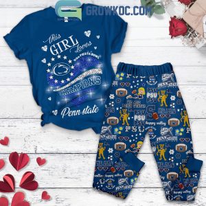 Penn State Nittany Lions This Girl Loves Champions Valentine’s Day Fleece Pajamas Set