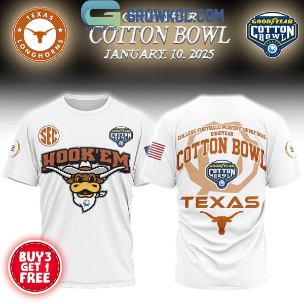 Texas Longhorns Hook ‘Em Good Year Cotton Bowl 2025 Be Ready Hoodie T-Shirt