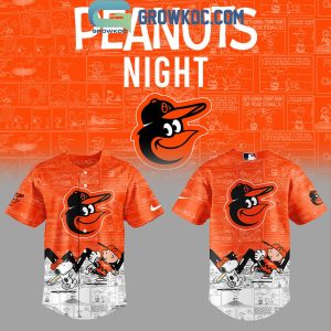 Baltimore Orioles Peanuts 75th Anniversary Baseball Jersey