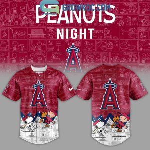 Los Angeles Angels Peanuts 75th Anniversary Baseball Jersey