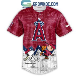 Los Angeles Angels Peanuts 75th Anniversary Baseball Jersey