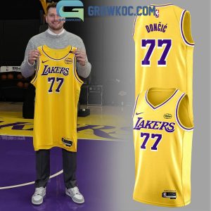 Los Angeles Lakers Luka Doncic Gold Basketball Jersey