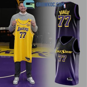 Los Angeles Lakers Luka Doncic Purple Black Basketball Jersey