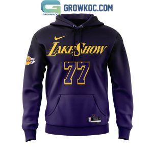 Los Angeles Lakers Show Luka Doncic Purple Black Hoodie T Shirt