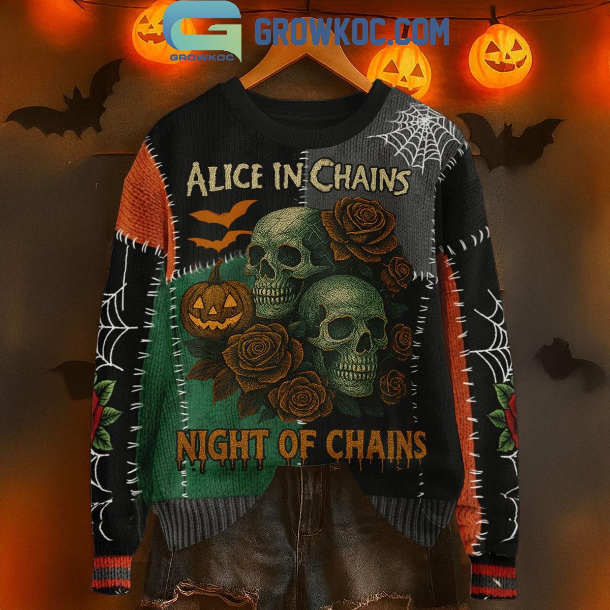 Alice In Chains Night Of Chains Halloween Ugly Sweater Alice In Chains Night Of Chains Halloween Ugly Sweater