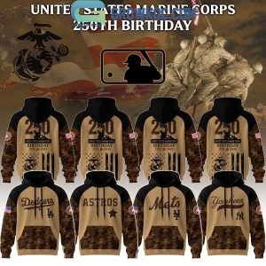 All Team MLB x US Marine Corps 250th Birthday 2025 Hoodie Shirt