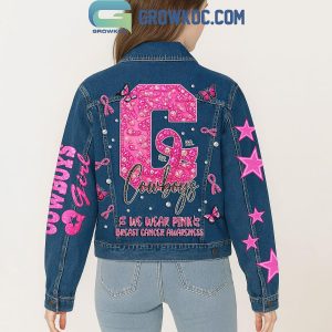 Dallas Cowboys We Wear Pink Breast Cancer Awareness Denim Jacket