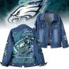 Go Cowboys Just A Woman Who Loves Dallas Cowboys Denim Jacket