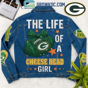 Green Bay Packers The Life Of A Cheese Head Girl Denim Jacket