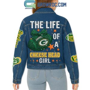 Green Bay Packers The Life Of A Cheese Head Girl Denim Jacket