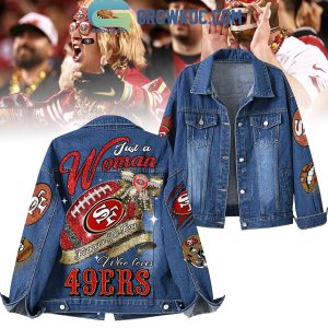 Just A Woman Who Love 49ers Denim Jacket