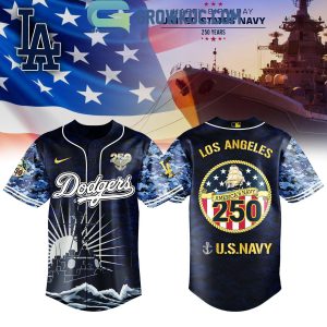 Los Angeles Dodgers Celebration Happy Birthday US Navy 250 Years 2025 Jersey