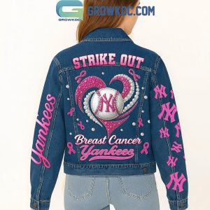 New York Yankees Strike Out Breast Cancer Denim Jacket