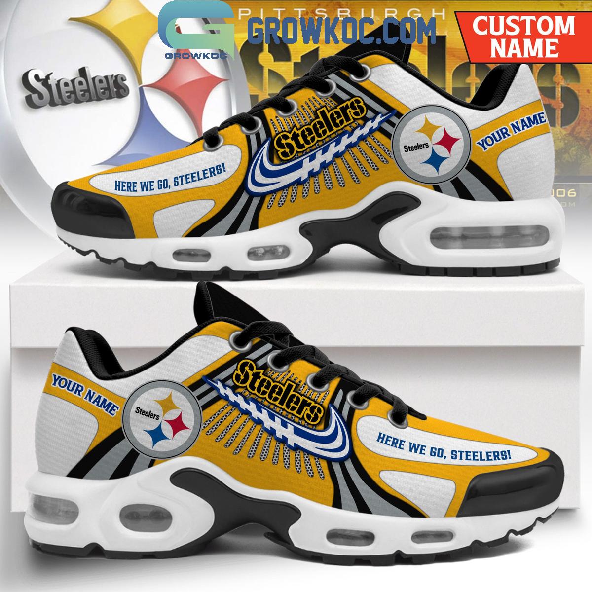 Pittsburgh Steelers Here We Go Steelers Air Max Shoes Pittsburgh Steelers Here We Go Steelers Air Max Shoes