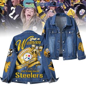 Steelers Nation Just A Woman Who Loves Pittsburgh Steelers Denim Jacket