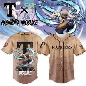 Texas Rangers Hashibira Inosuke Demon Slayer 2025 Jersey