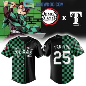 Texas Rangers Tanjiro 25 Demon Slayer Night Jersey