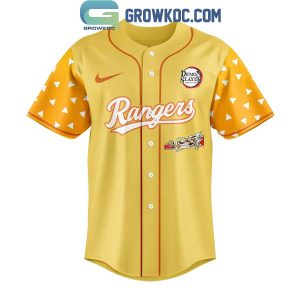 Texas Rangers x Agatsuma Zenitsu Demon Slayer Infinity Catsle 2025 Jersey