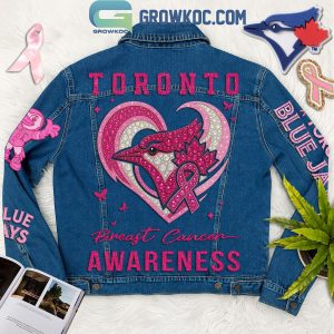 Toronto Blue Jays Breast Cancer Awareness Denim Jacket