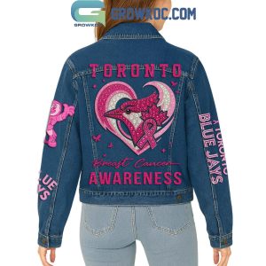 Toronto Blue Jays Breast Cancer Awareness Denim Jacket