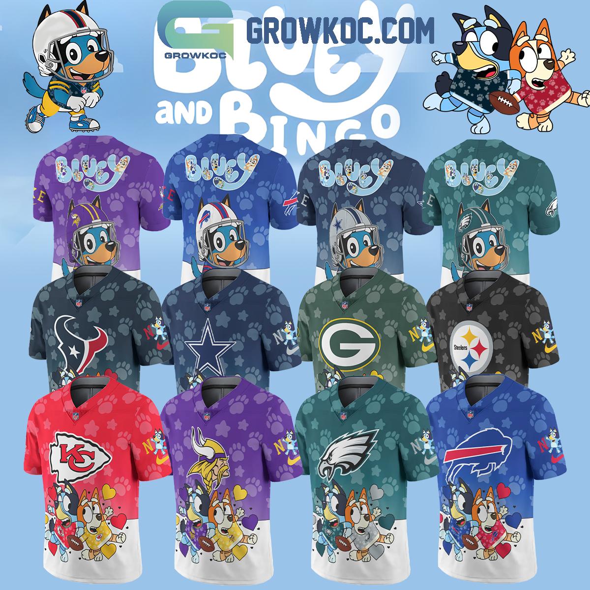 All Team NFL x Bluey And Bingo Football Jersey All Team NFL x Bluey And Bingo Football Jersey